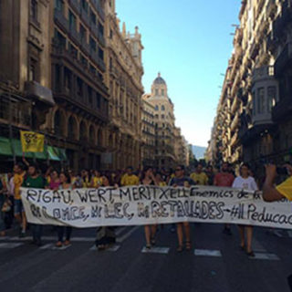 Demonstranter i Barcelona