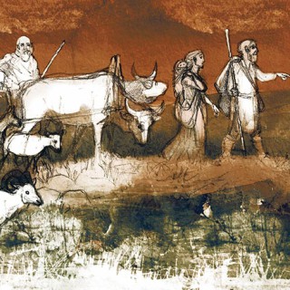 För cirka 4800 år sedan kom ett herdefolk vandrande till Skandinavien. Med dem kom troligtvis bruket av hästar och vagnar.